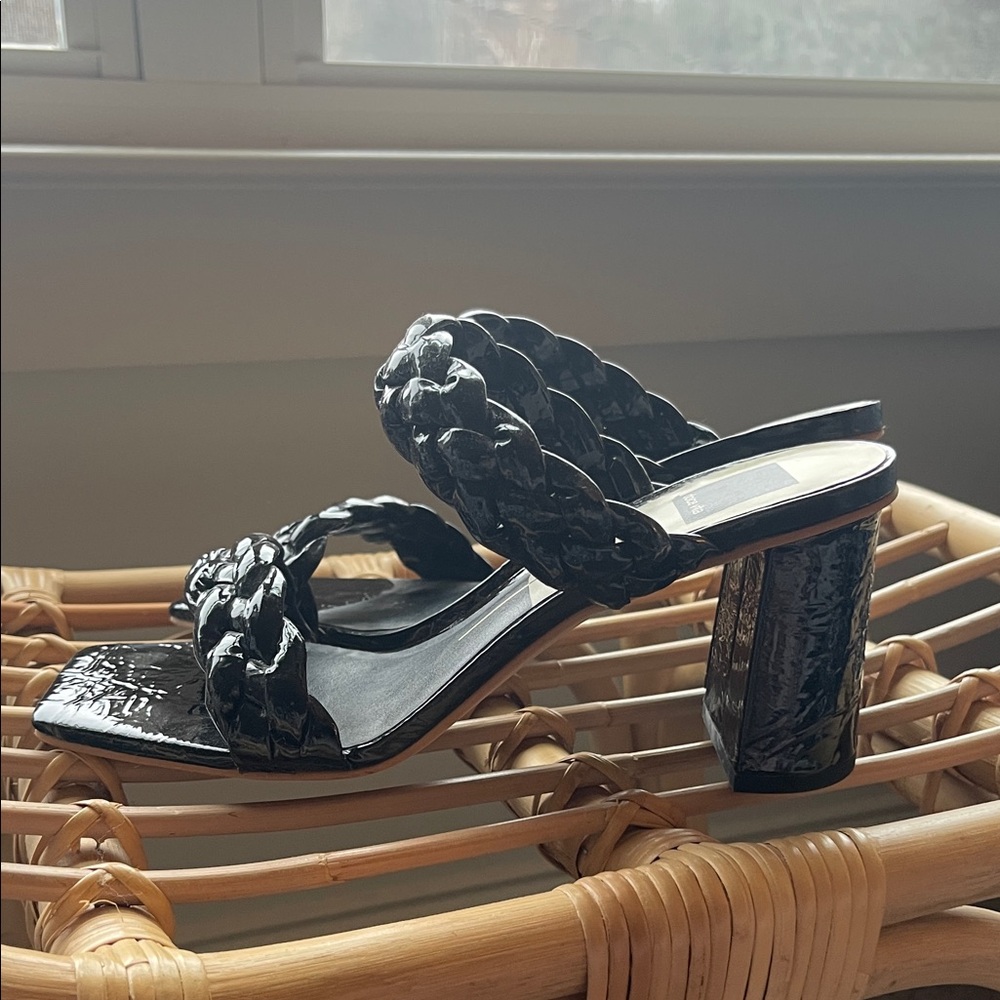 Dolce Vita Black Braided Heeled Sandals